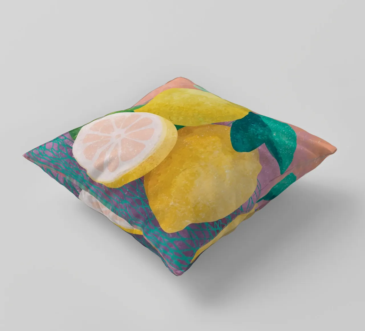 Accenti di limone con rete cuscino da Carinaprint