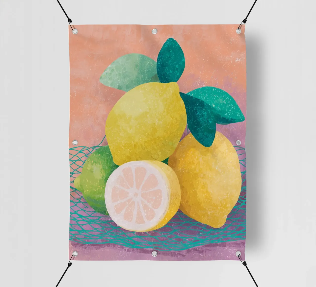 Accenti di limone con rete telo in pvc da Carinaprint