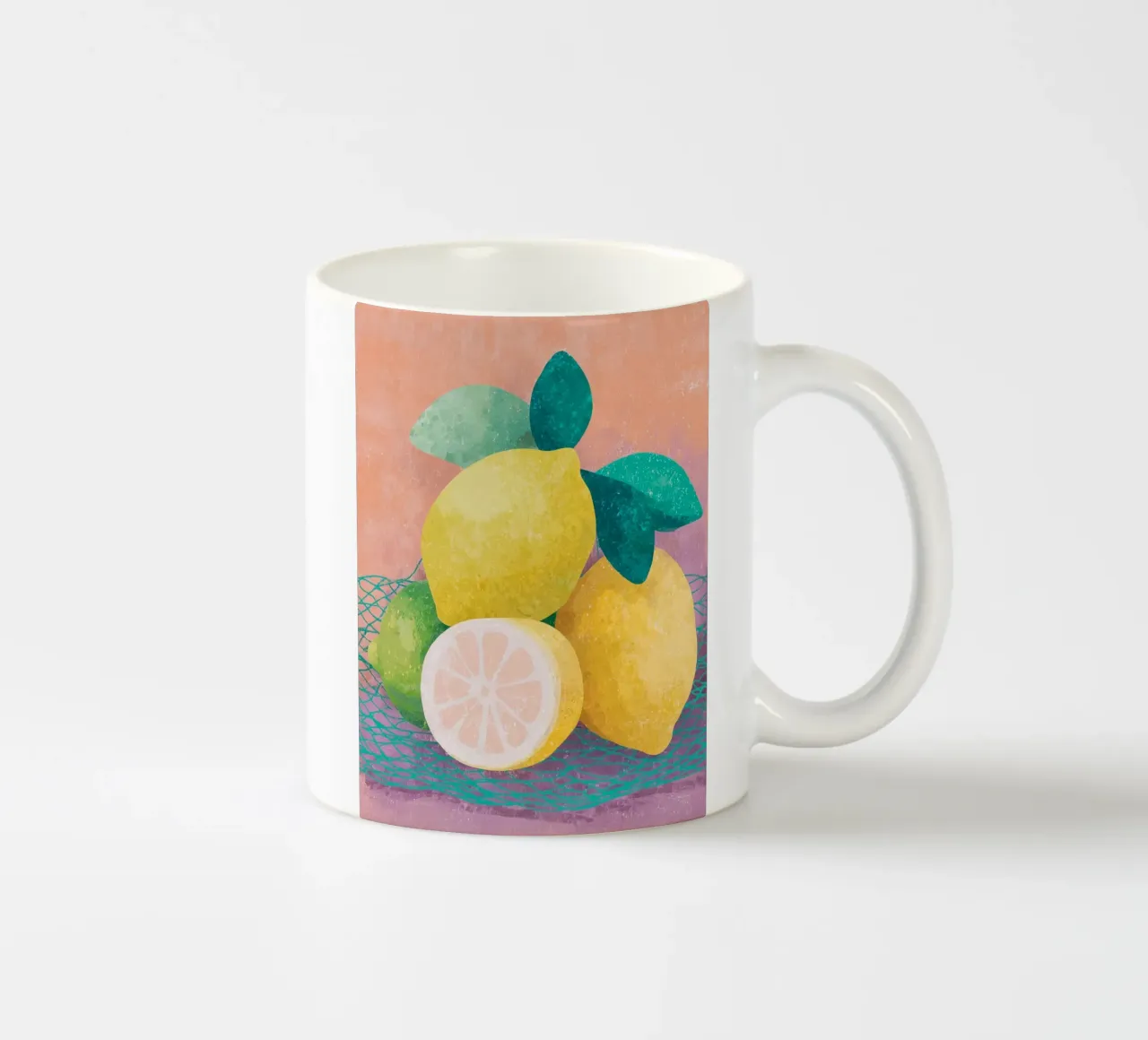 Accents de citron avec filet mug en céramique de Carinaprint