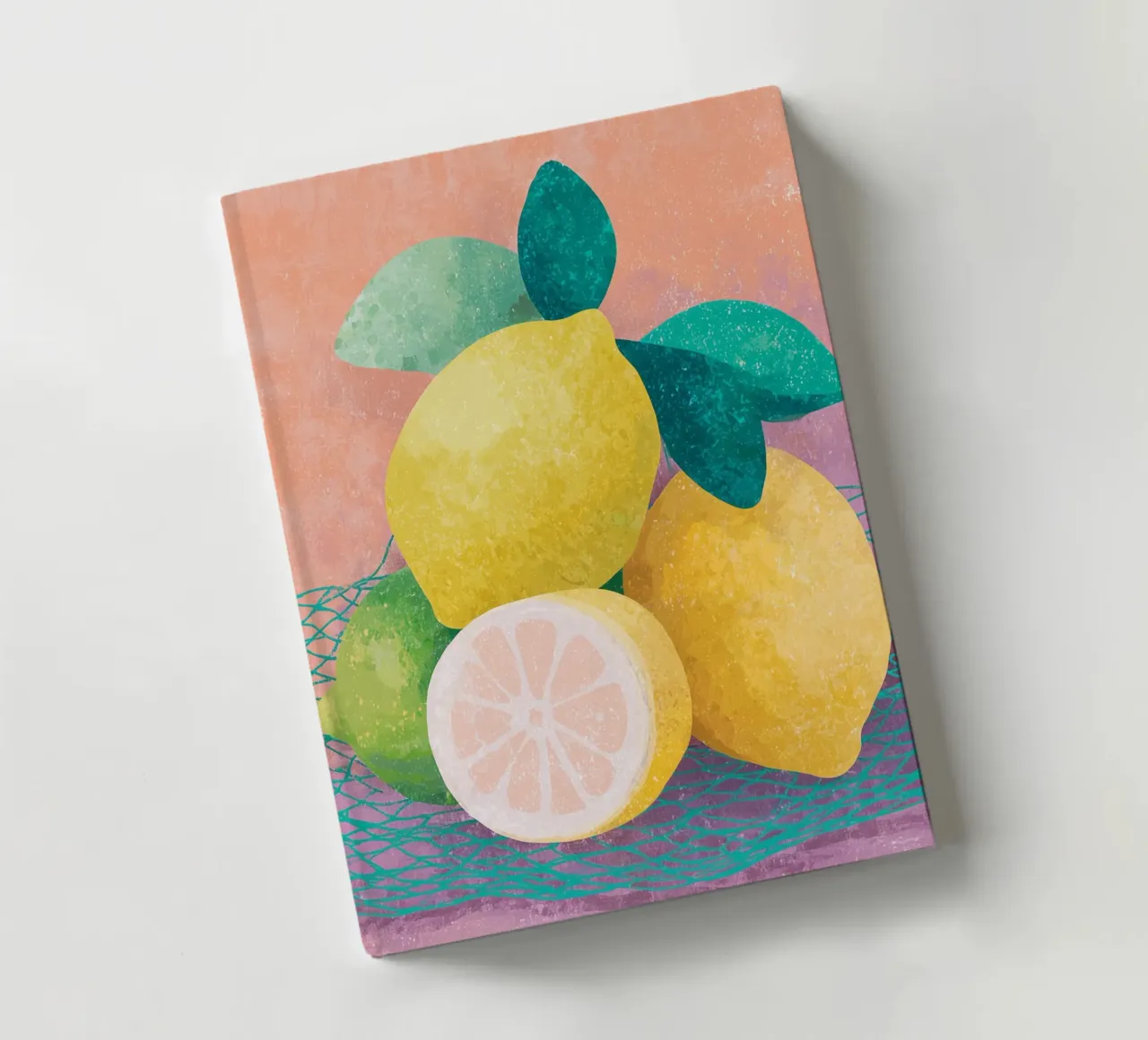 Lemon accents with mesh notebook by Carinaprint