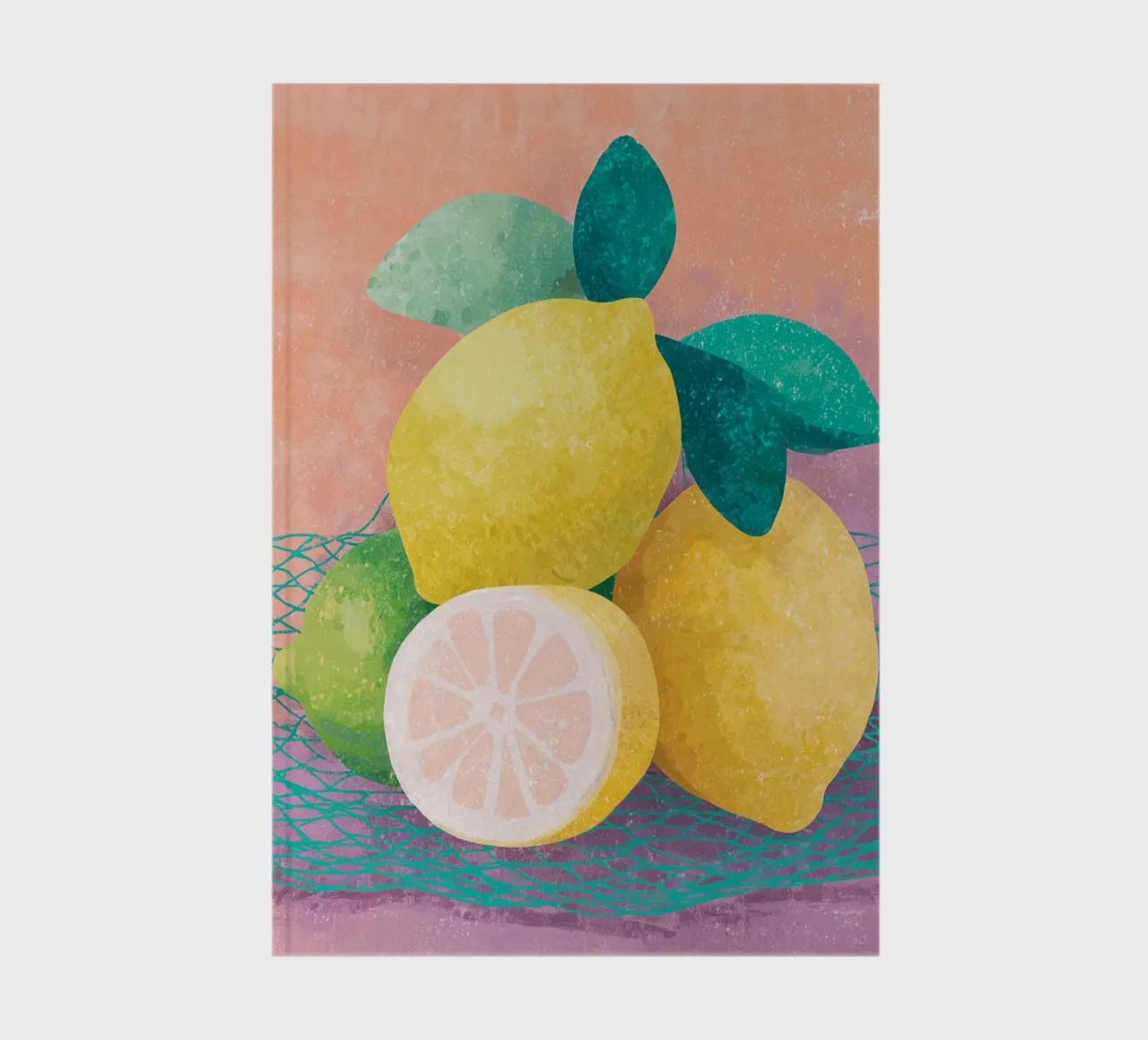 Lemon accents with mesh notebook by Carinaprint