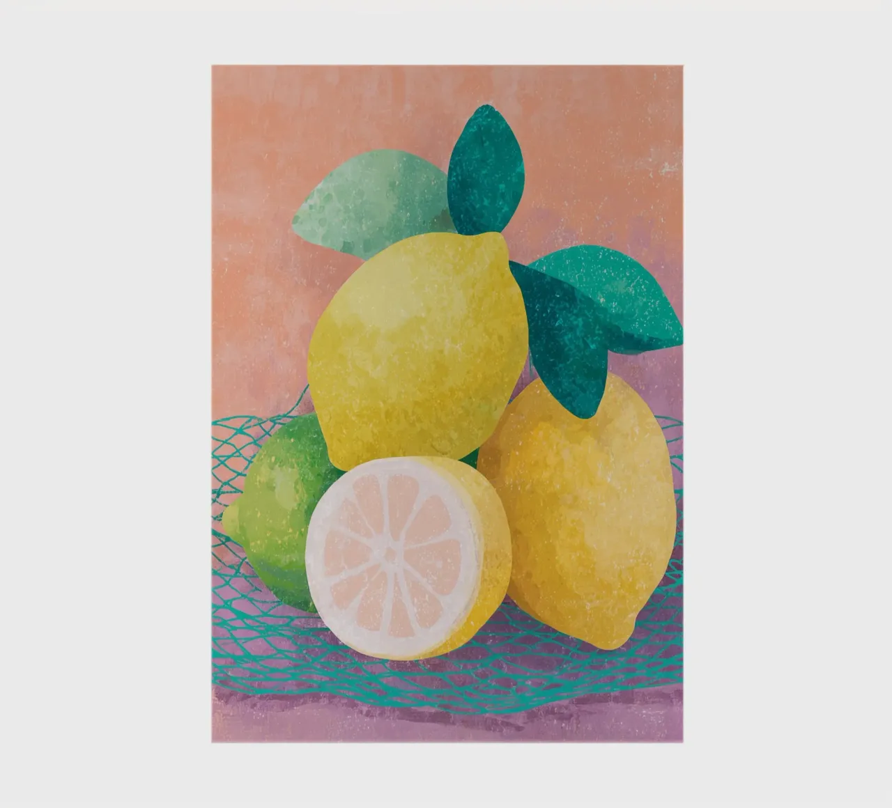 Lemon accents with mesh notebook by Carinaprint