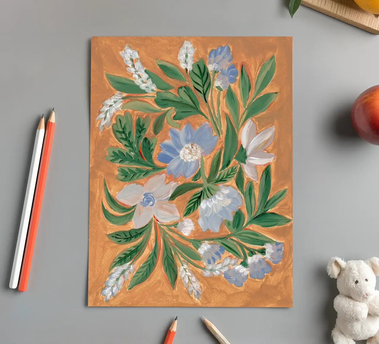 Fiori pittorici di terra foglio adesivo da Nikitajariwala