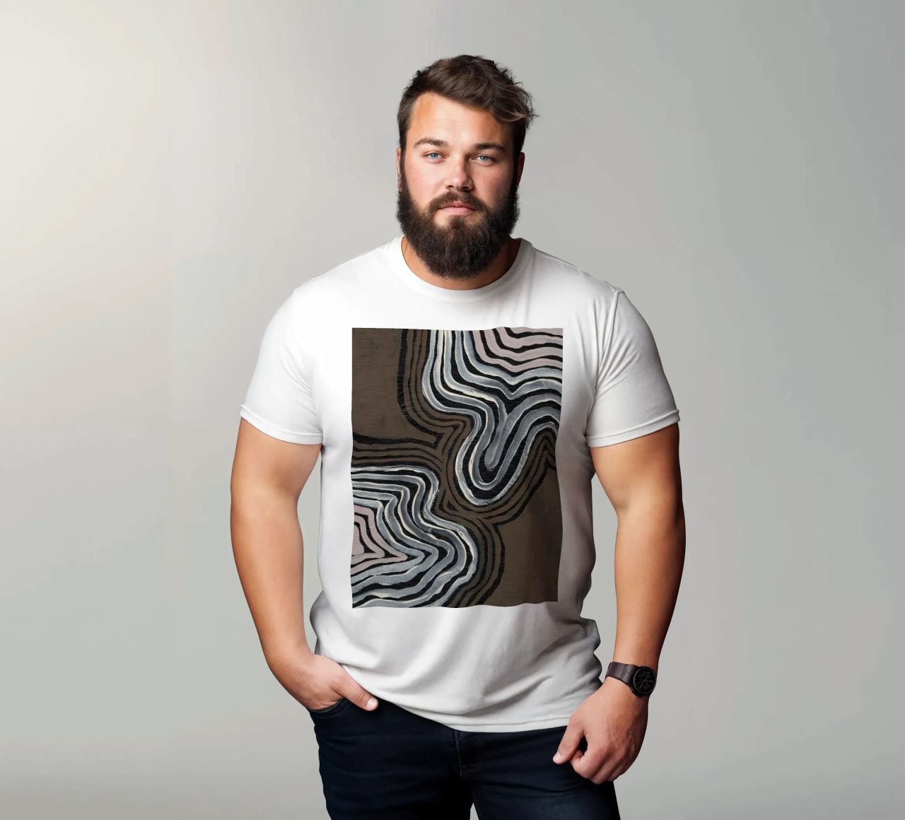 Terra Linee ritmiche t-shirt da Nikitajariwala