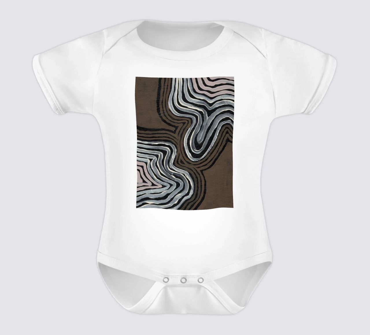 Terra Linee ritmiche body neonato maniche corte da Nikitajariwala