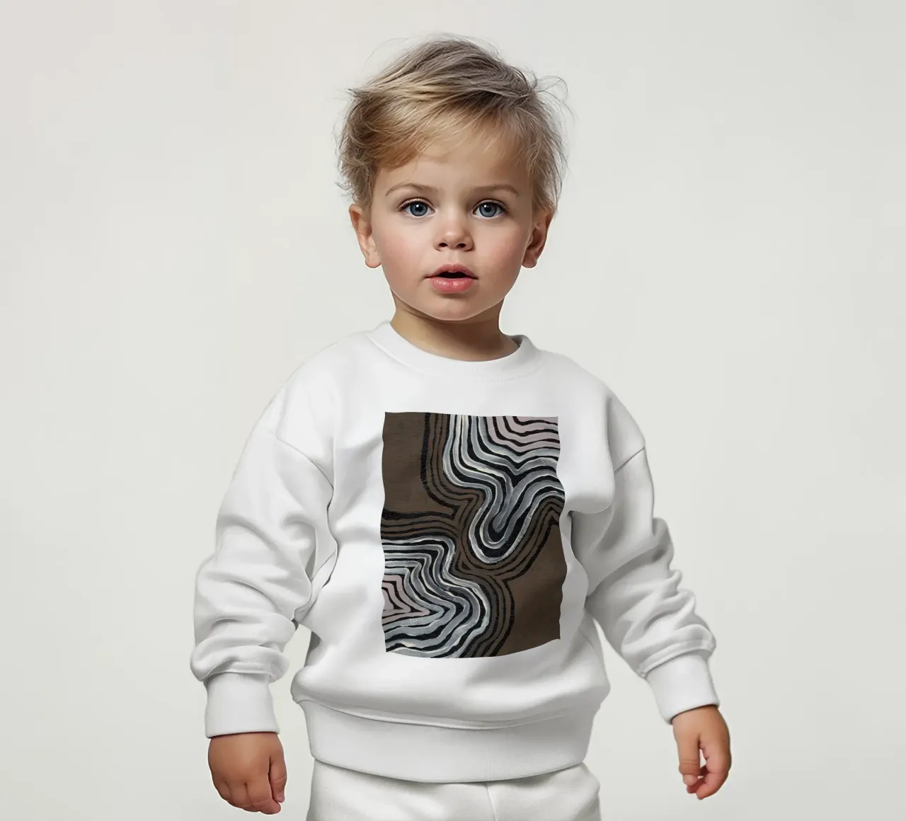 Terra Linee ritmiche felpa neonato da Nikitajariwala