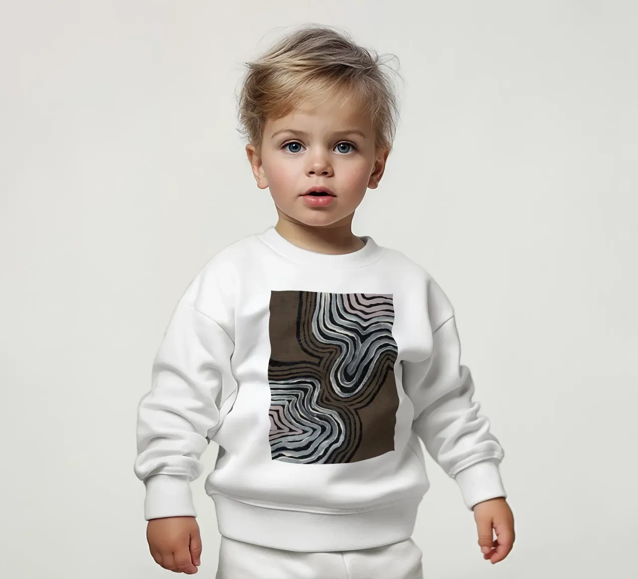 Earthen Rhythmic lines baby sweatshirt by Nikitajariwala