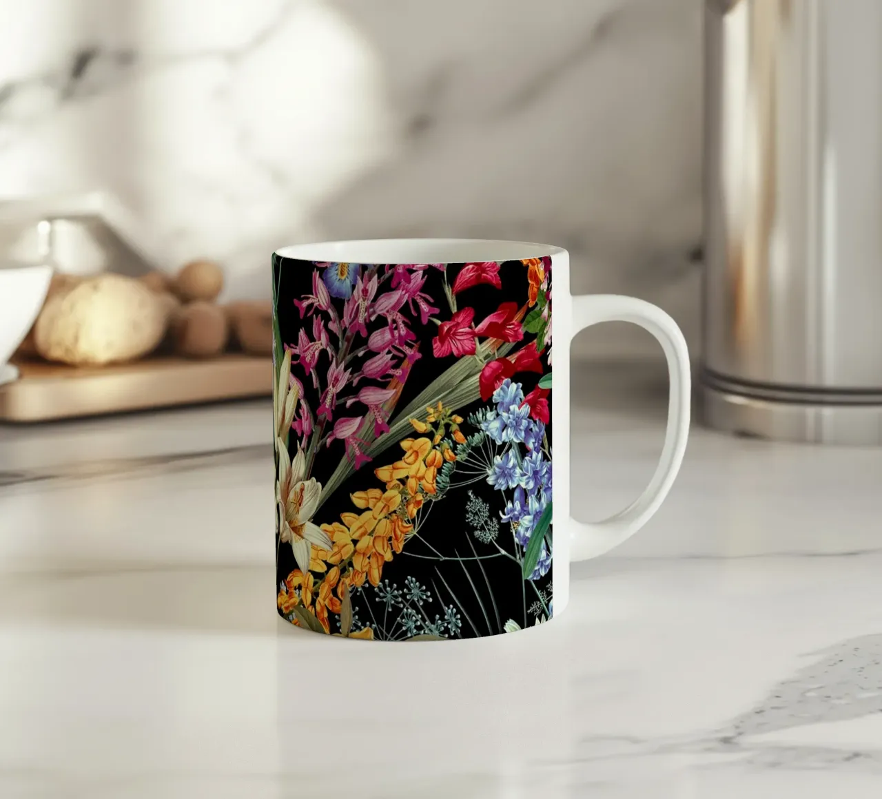 Isolated Blooms II Night tazza in ceramica da burcukorkmazyurek