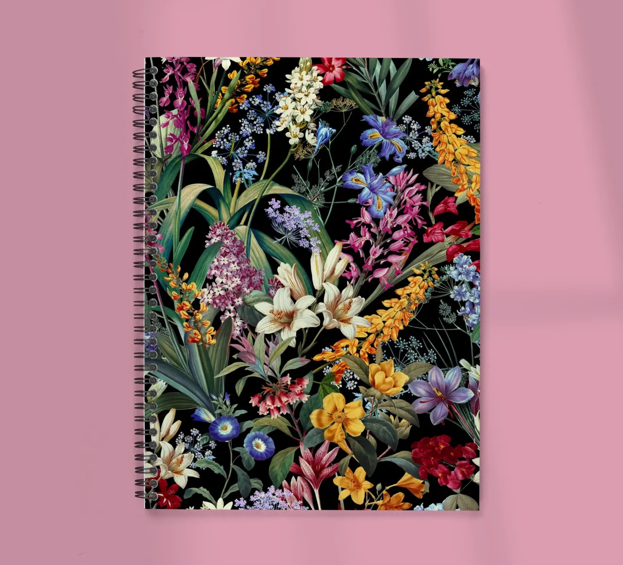 Isolated Blooms II Night spiral notebook by burcukorkmazyurek