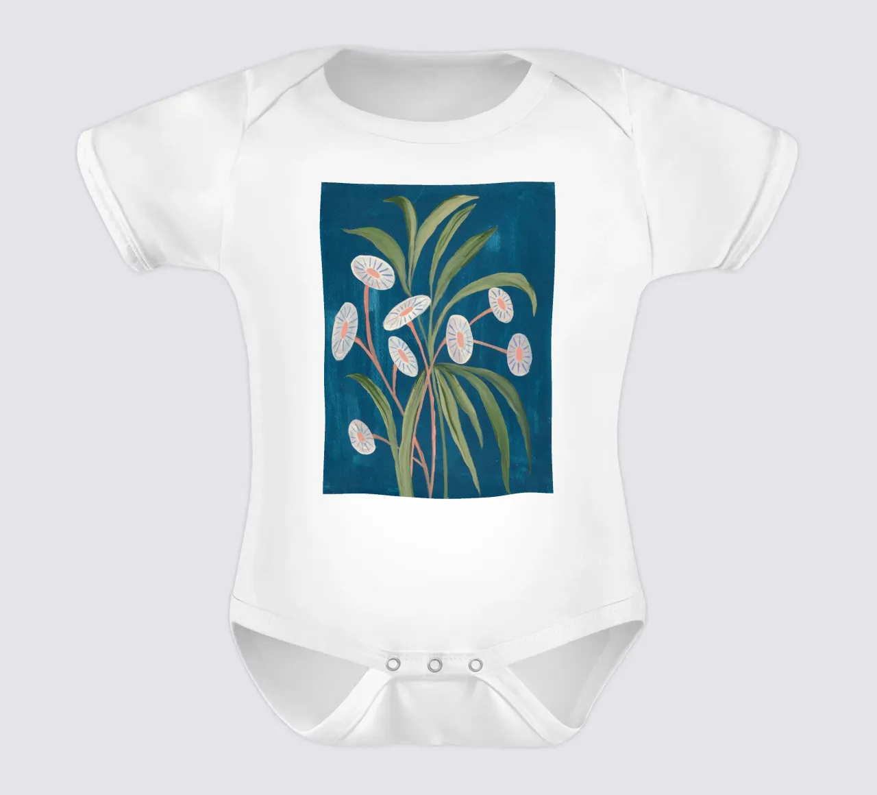 Fiori pittorici body neonato maniche corte da Nikitajariwala