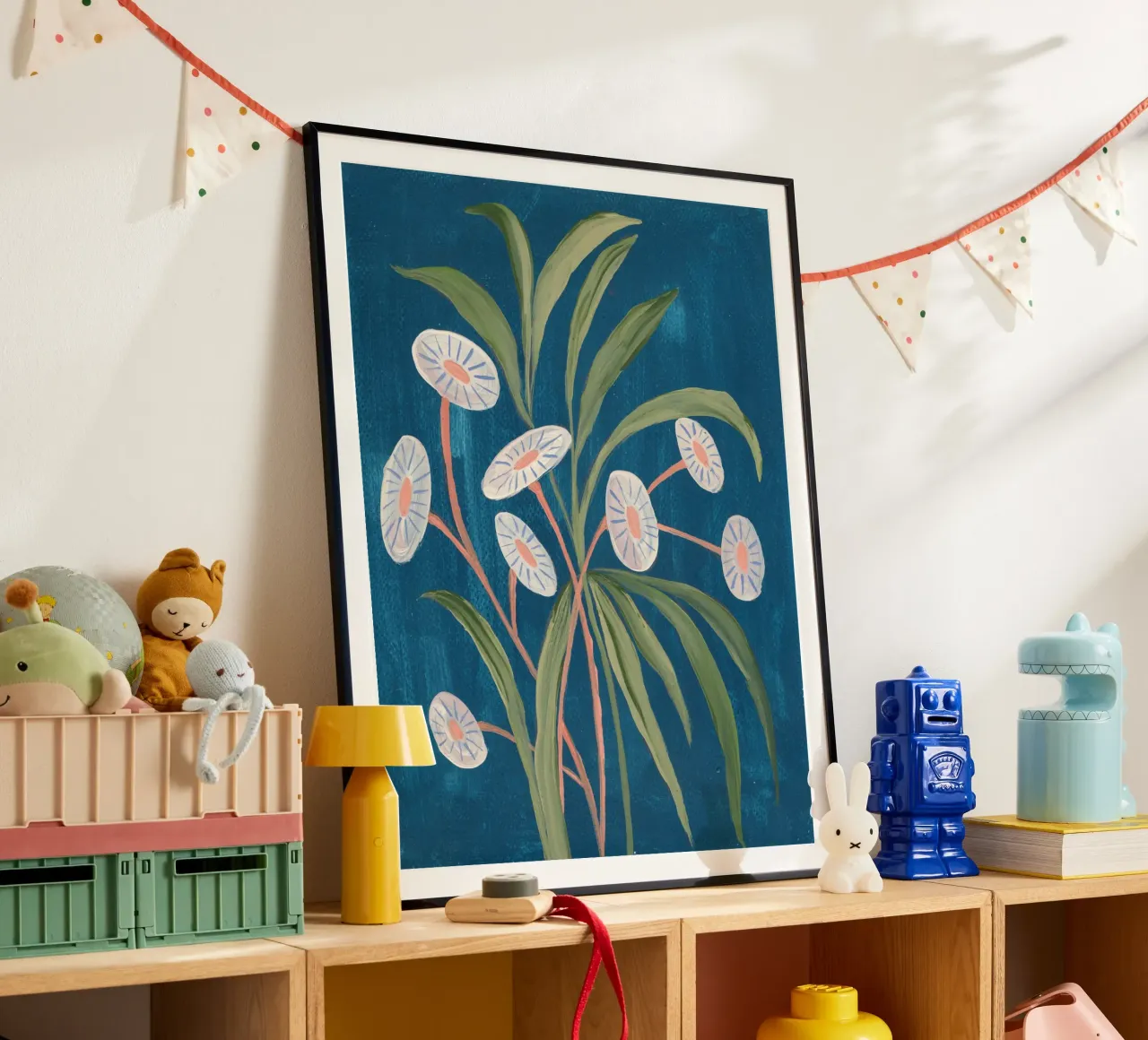 Fiori pittorici poster con telaio in alluminio da Nikitajariwala