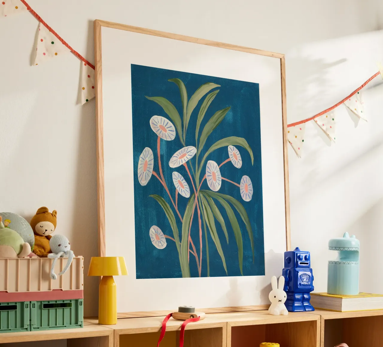 Fiori pittorici poster con telaio in alluminio da Nikitajariwala