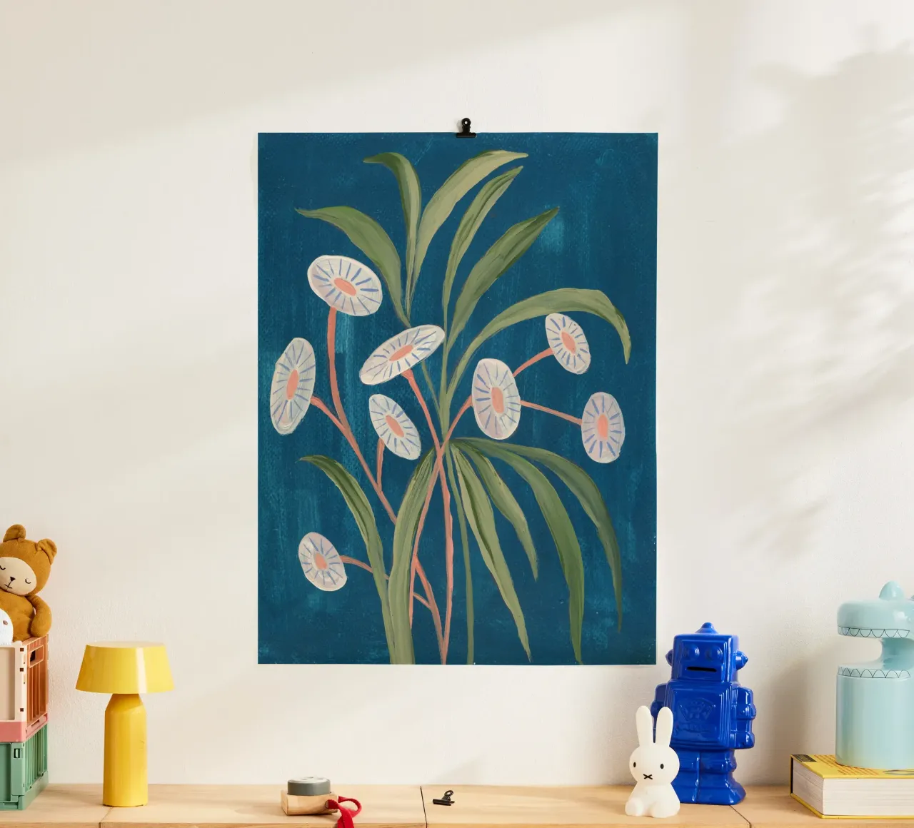 Fiori pittorici poster con telaio in alluminio da Nikitajariwala