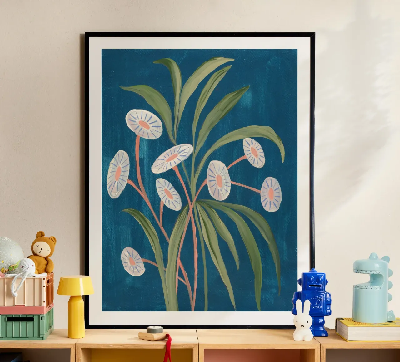 Fiori pittorici poster con telaio in alluminio da Nikitajariwala