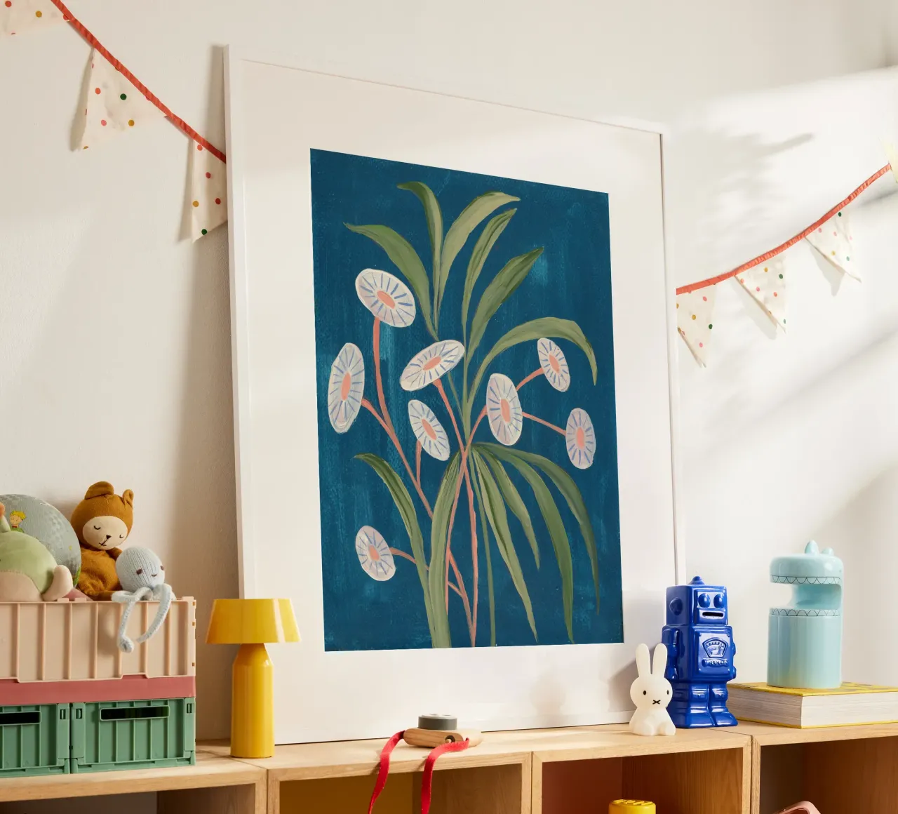 Fiori pittorici poster con telaio in alluminio da Nikitajariwala