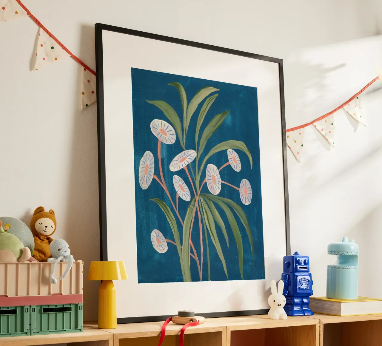 Fiori pittorici poster con telaio in alluminio da Nikitajariwala