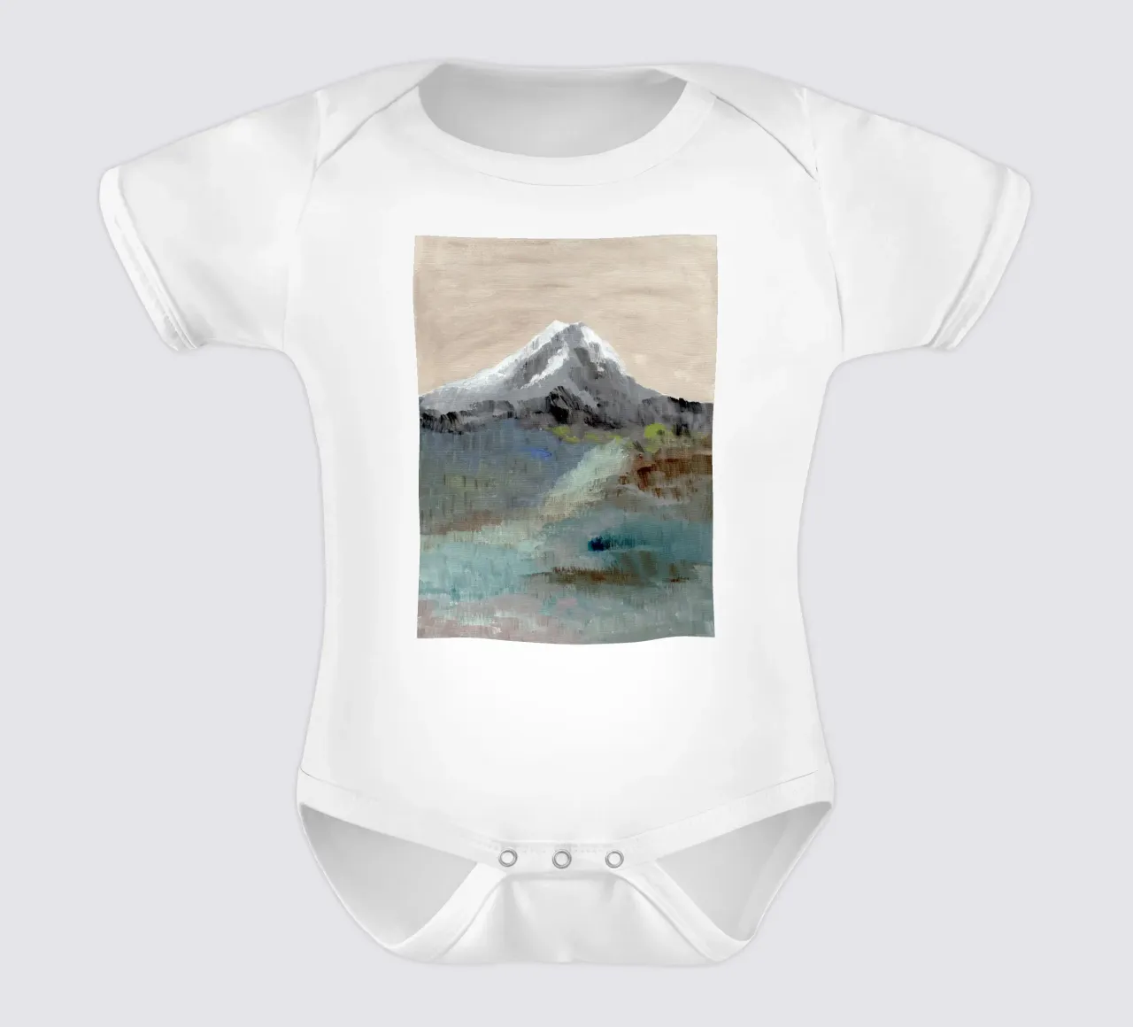 Abstract mountainScape short-sleeve baby romper by Nikitajariwala