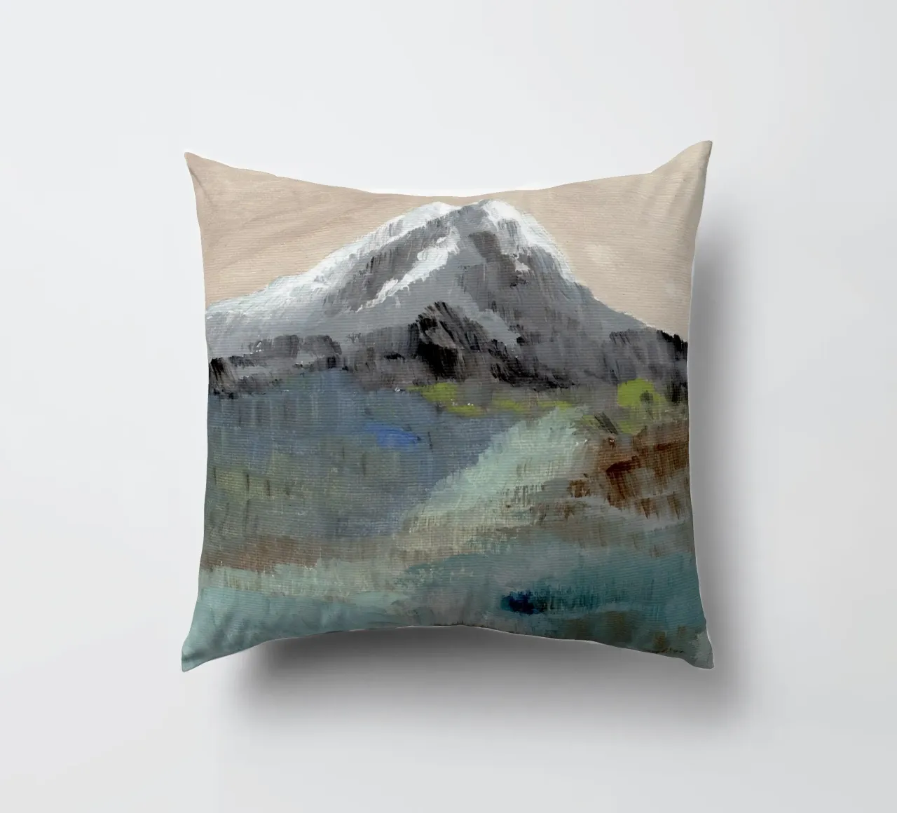 Paesaggio montano astratto cuscino da Nikitajariwala
