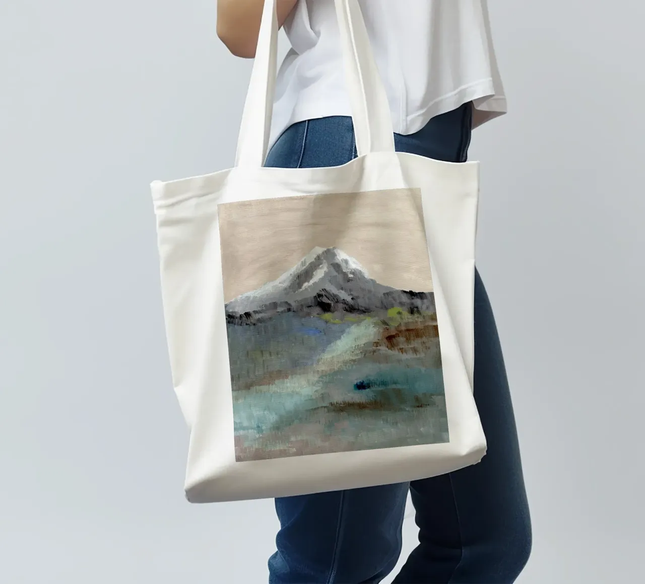 Abstract mountainScape tote bag by Nikitajariwala