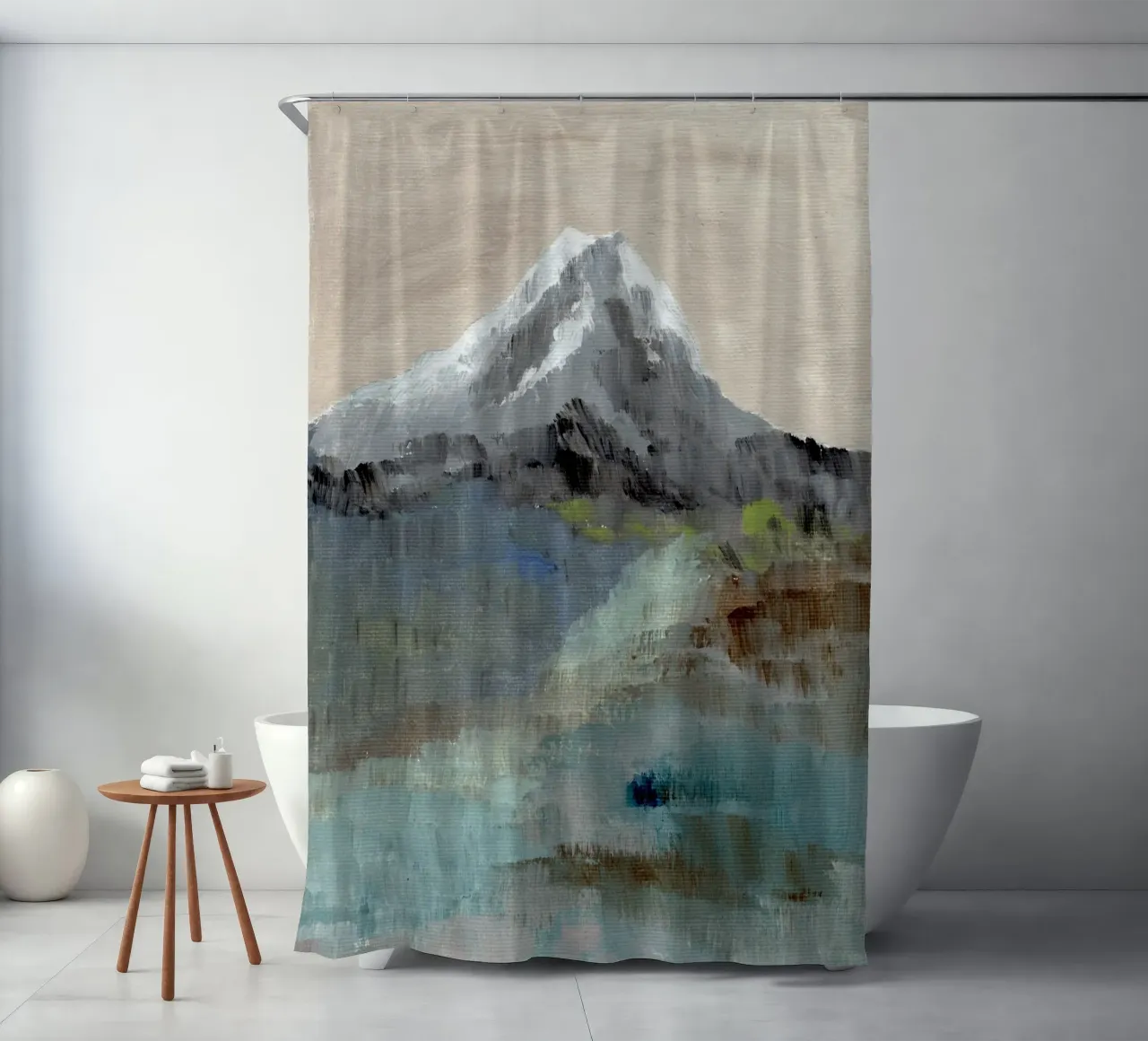 Abstract mountainScape shower curtain by Nikitajariwala