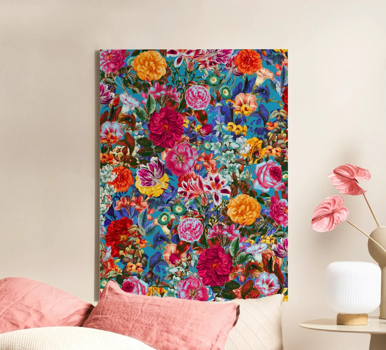 Multicolored Secret Garden canvas by burcukorkmazyurek