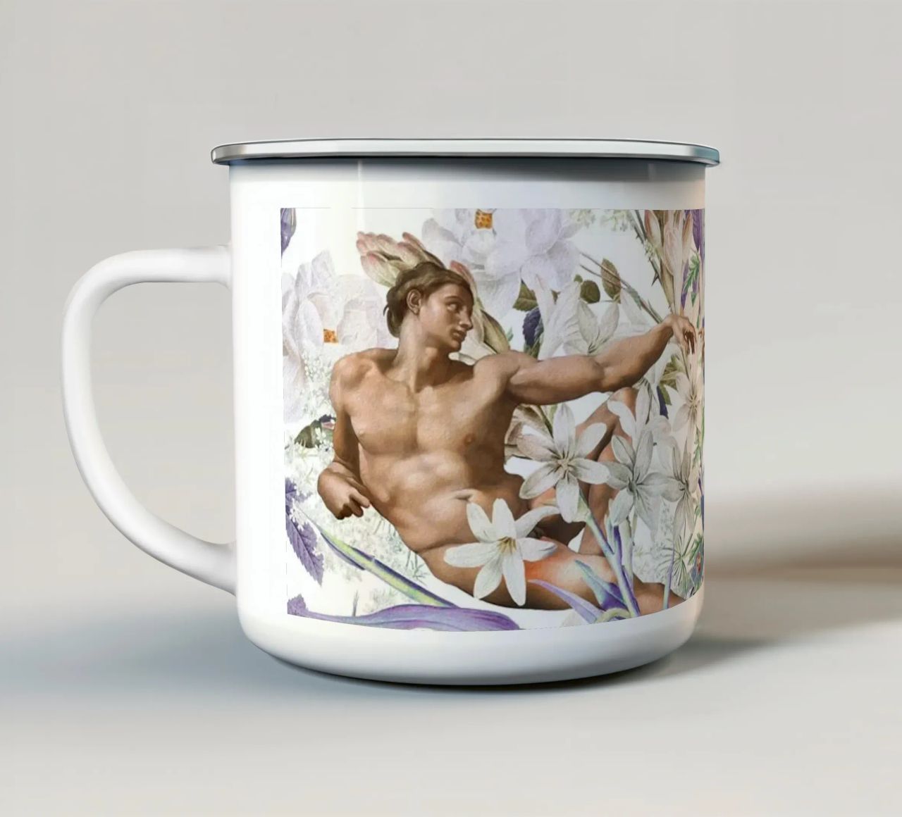 The Creation of Adam tazza in smalto da burcukorkmazyurek