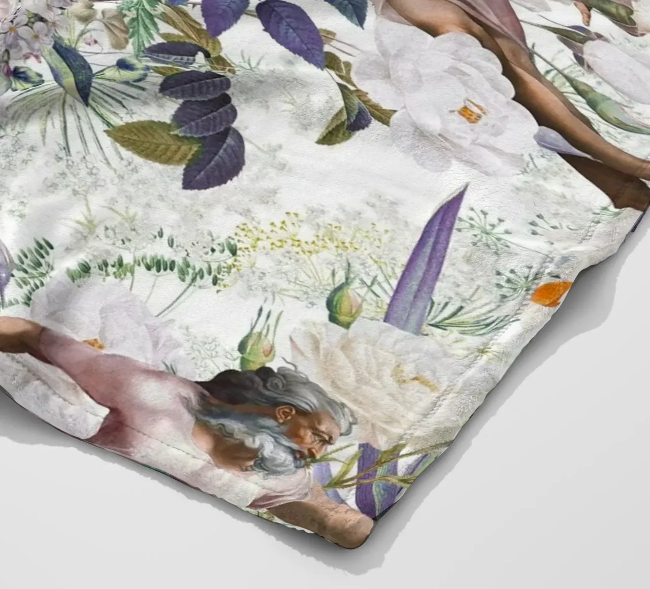 The Creation of Adam fleece blanket by burcukorkmazyurek