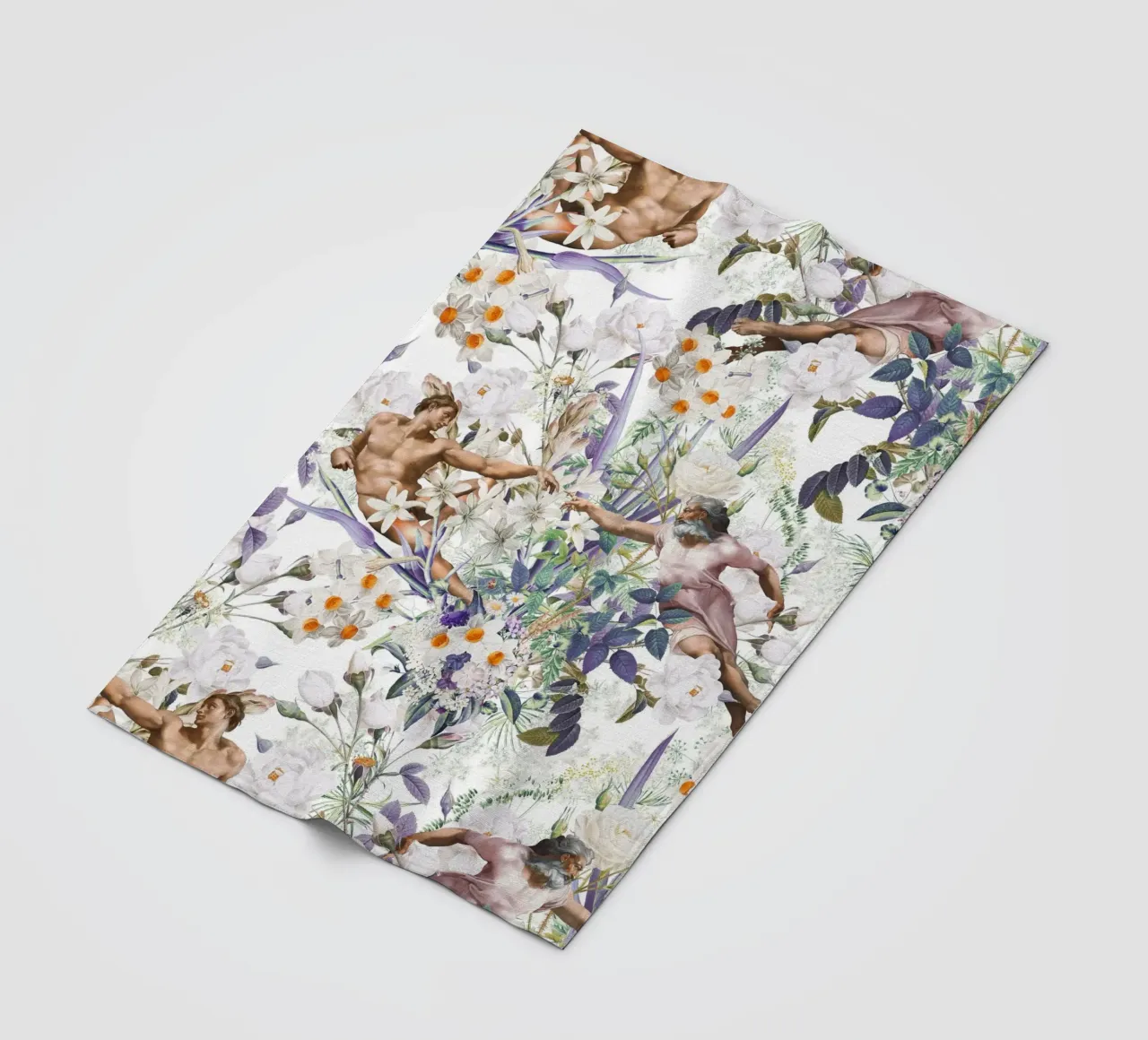 The Creation of Adam fleece blanket by burcukorkmazyurek