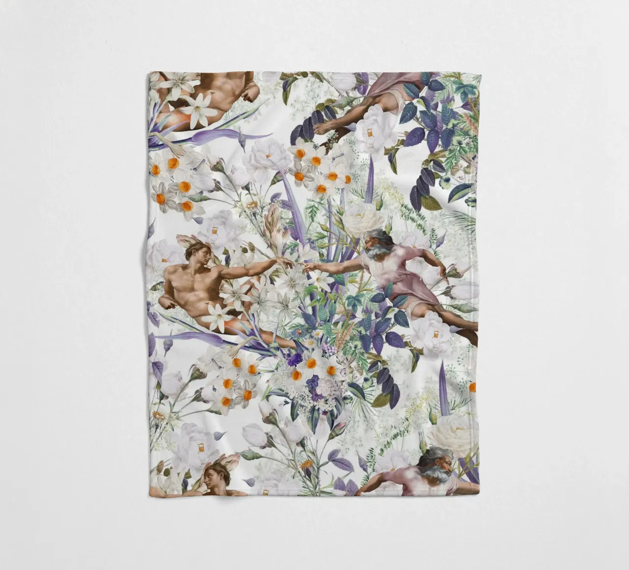 The Creation of Adam fleece blanket by burcukorkmazyurek