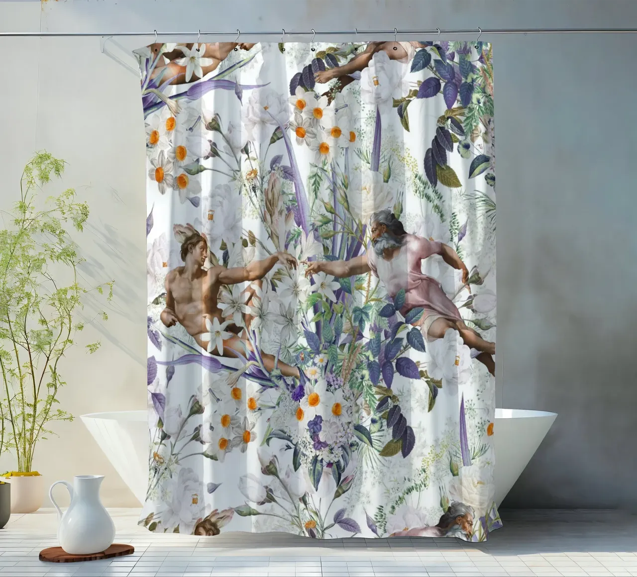 The Creation of Adam tenda da doccia da burcukorkmazyurek