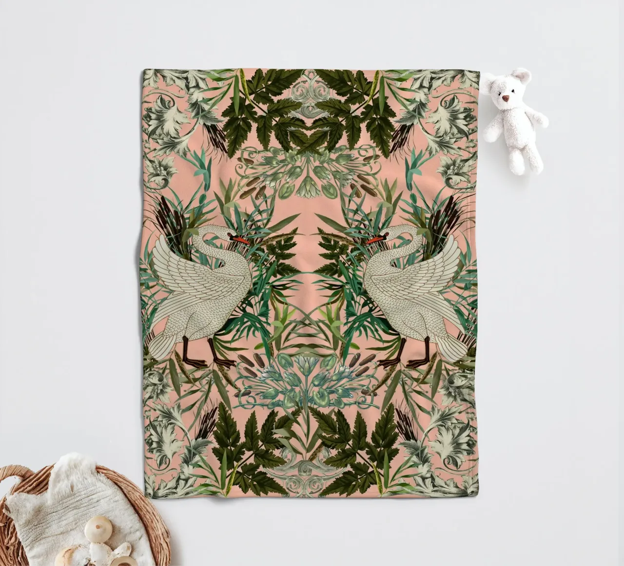 Romantic Swan coperta in pile da burcukorkmazyurek