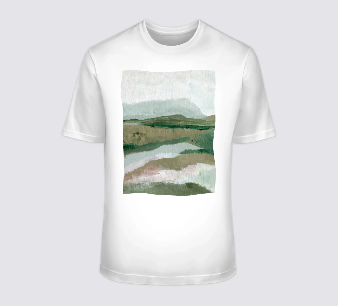 Paesaggio pittorico verde t-shirt da Nikitajariwala