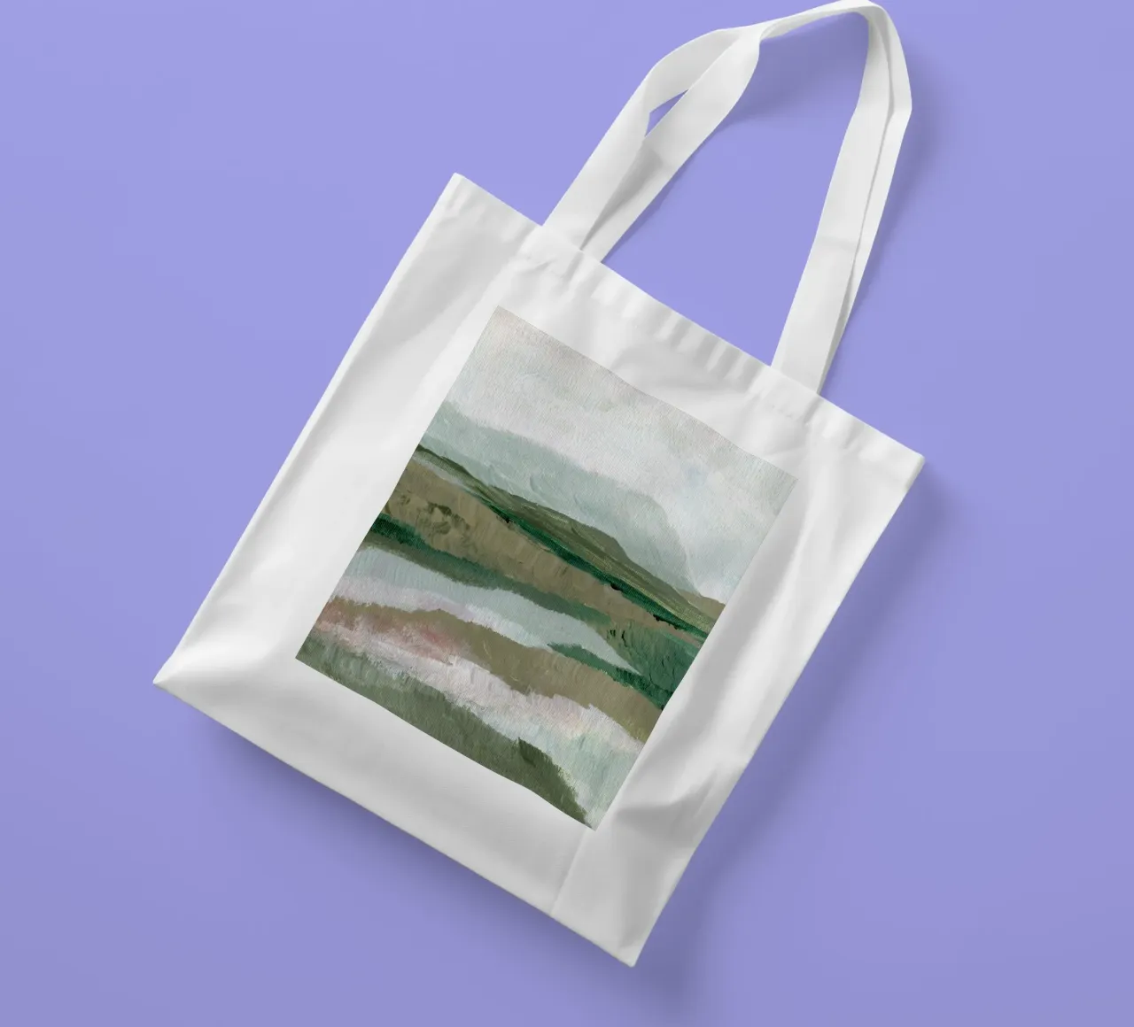 Paesaggio pittorico verde borsa in juta da Nikitajariwala