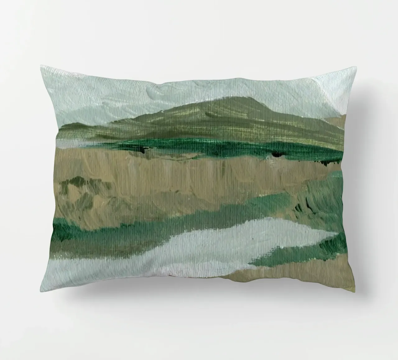 Paesaggio pittorico verde cuscino da Nikitajariwala