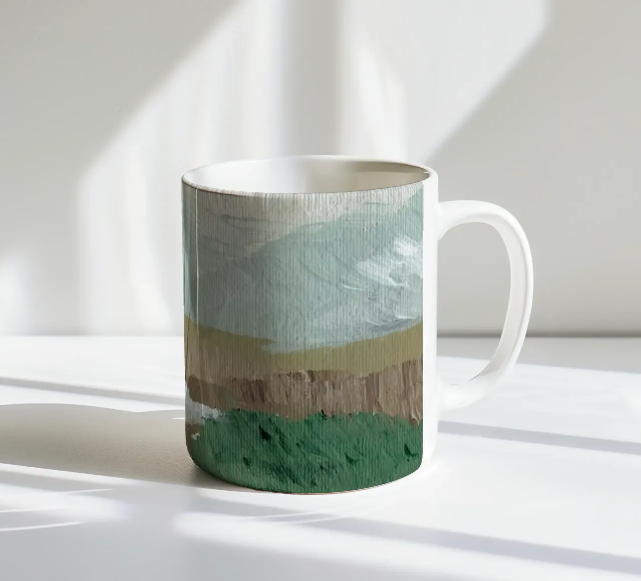 Paesaggio verde e pittorico tazza in ceramica da Nikitajariwala