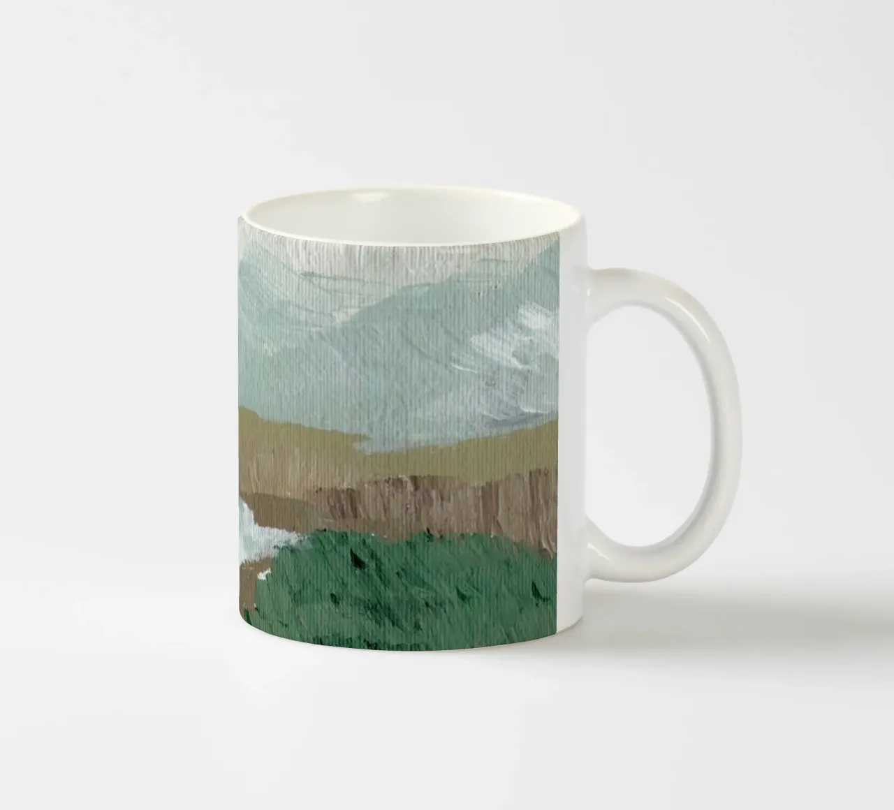 Paesaggio verde e pittorico tazza in ceramica da Nikitajariwala