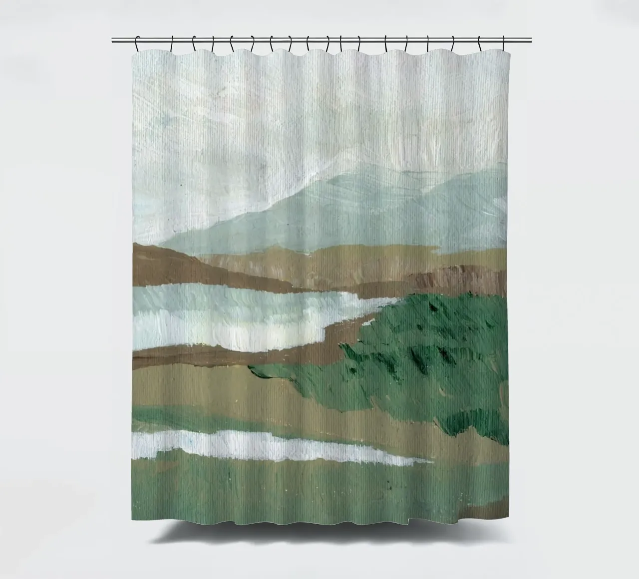 Paesaggio verde e pittorico tenda da doccia da Nikitajariwala