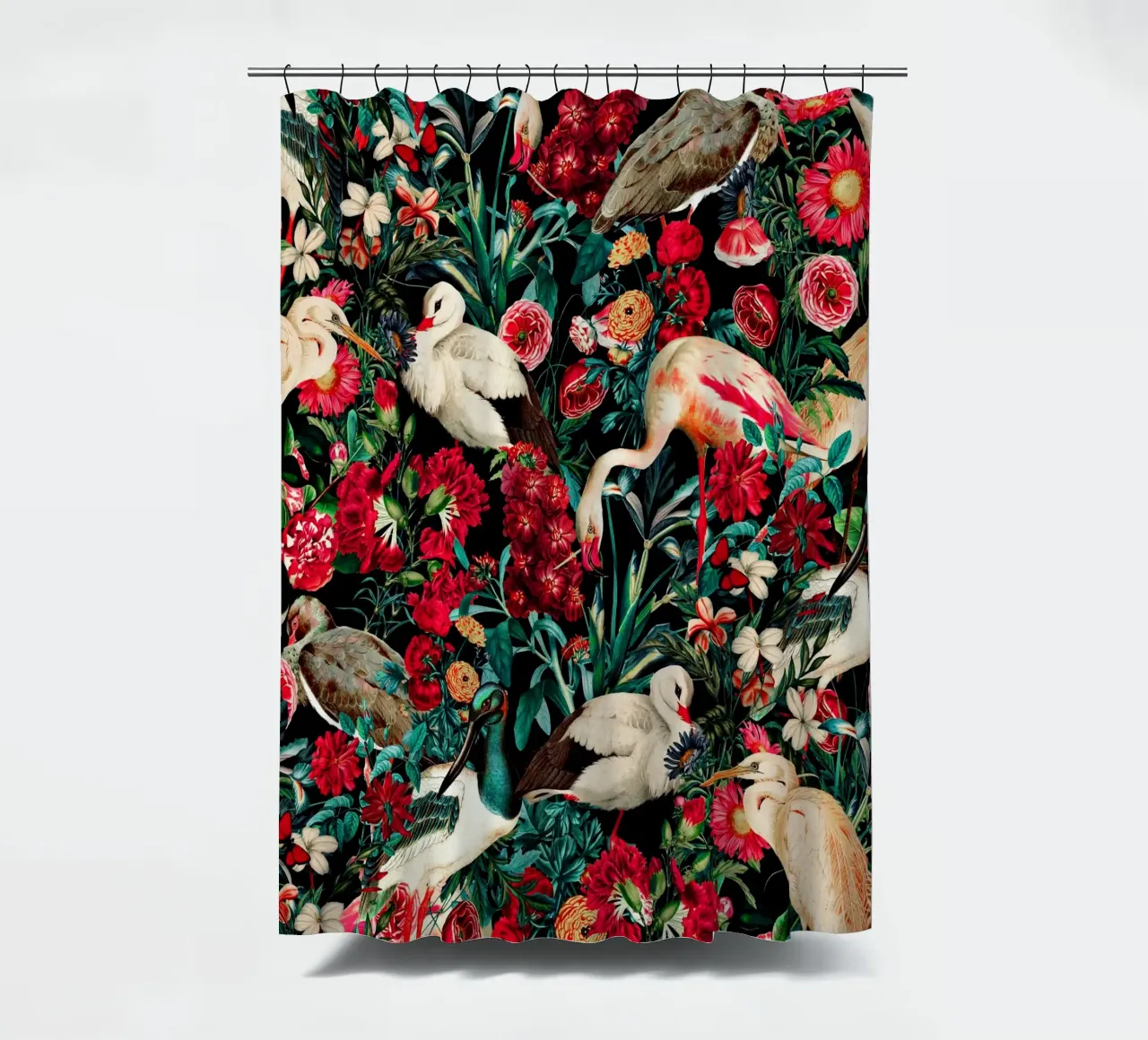 Long Leggend Birds II shower curtain by burcukorkmazyurek