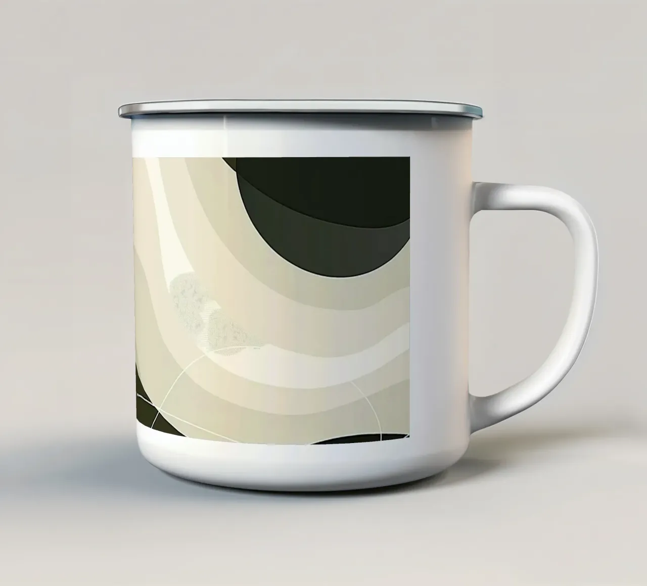 Green Abstraction Emaille Tasse von Hey Vincent