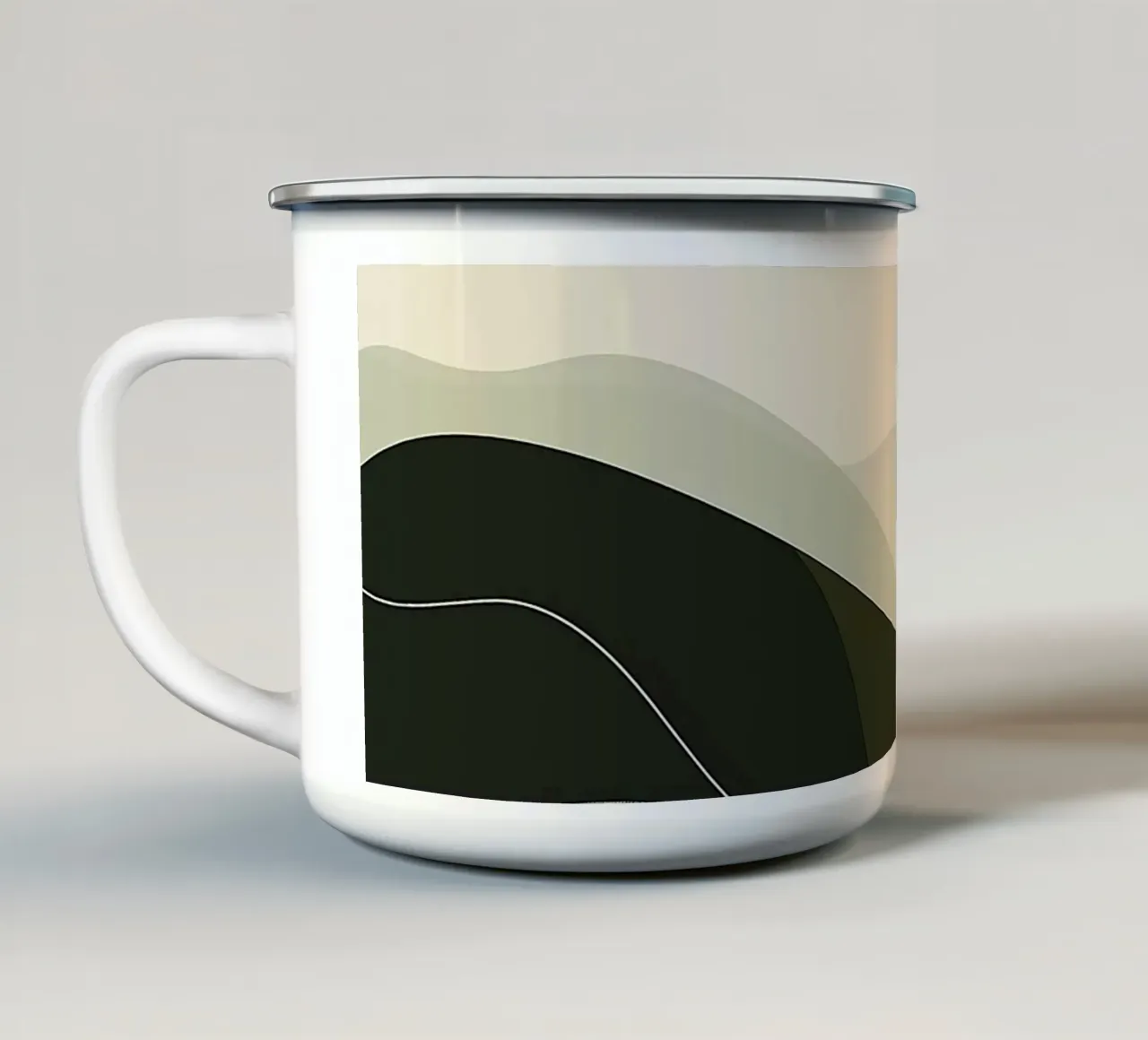 Green Abstraction Emaille Tasse von Hey Vincent