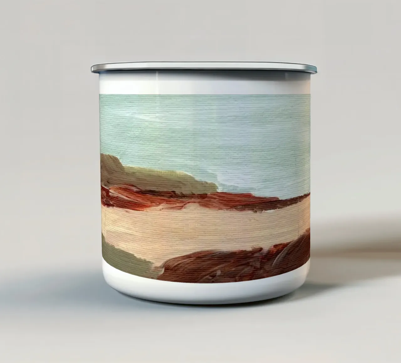 Paesaggio astratto tazza in smalto da Nikitajariwala