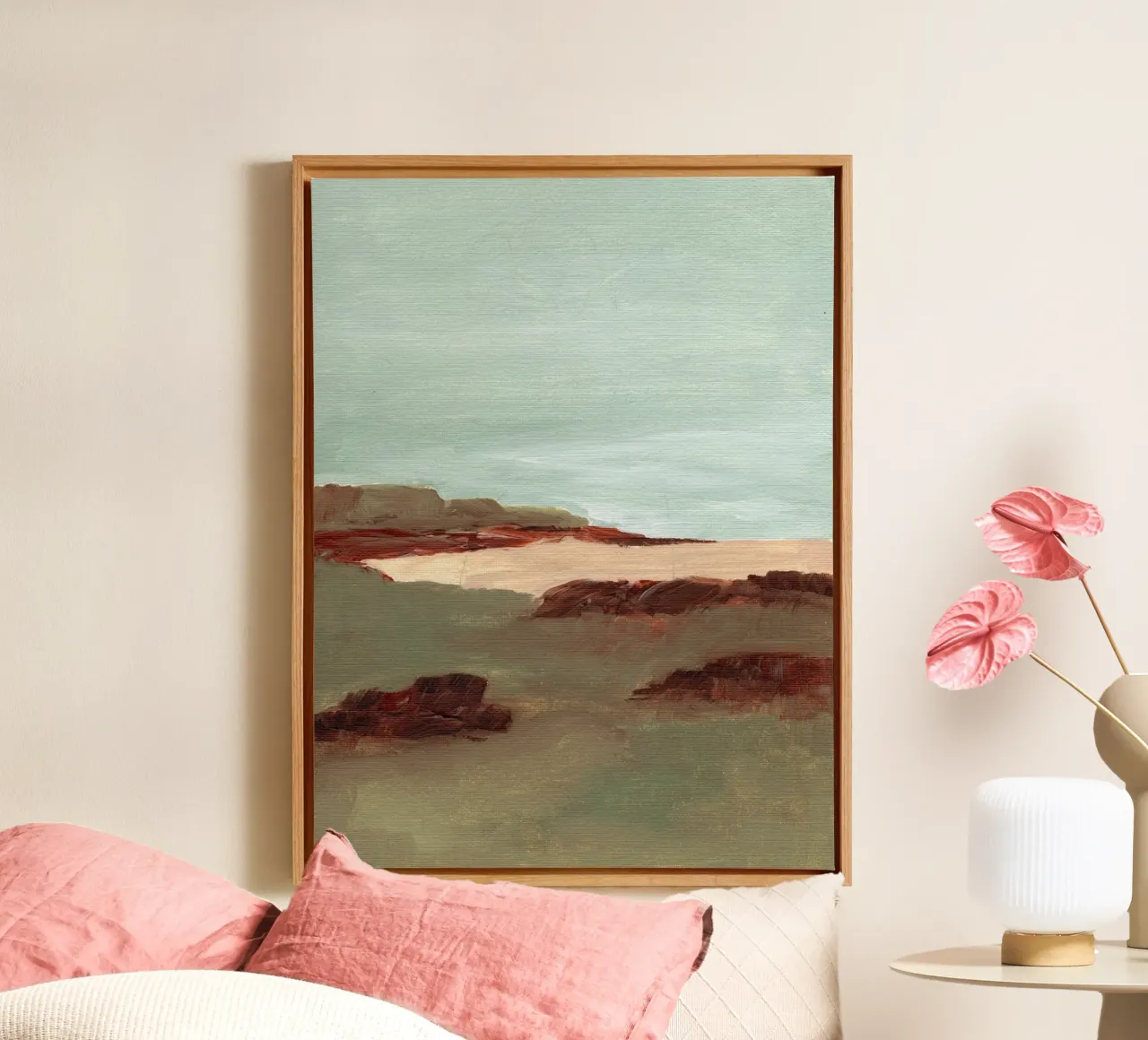 Abstract landschap canvas met Baklijst van Nikitajariwala