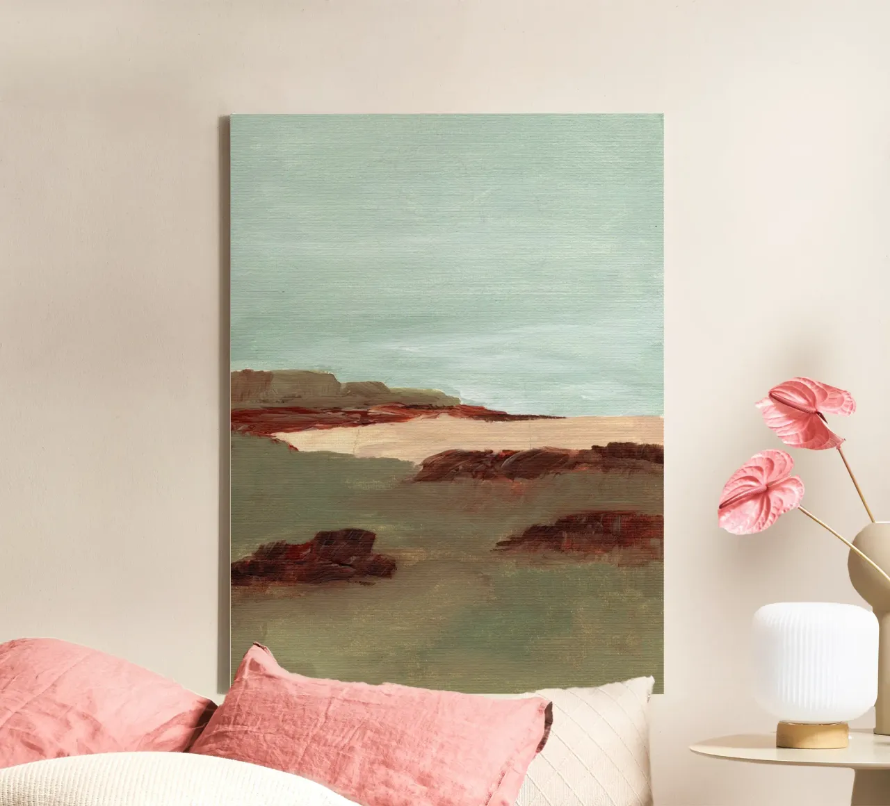 Abstract landschap canvas met Baklijst van Nikitajariwala