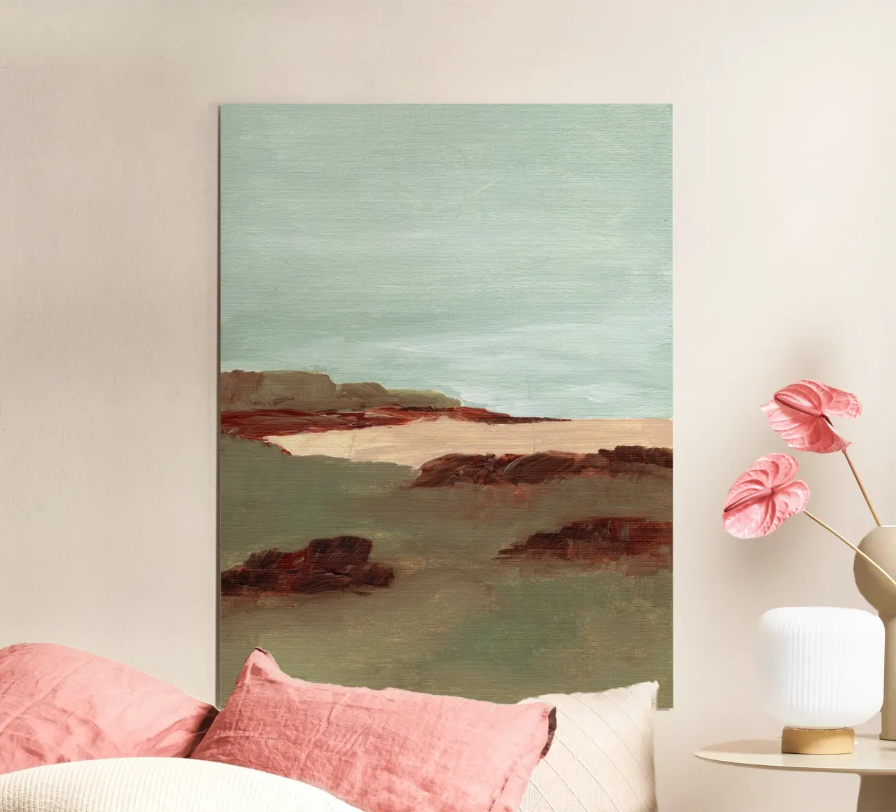Paesaggio astratto poster con telaio in legno da Nikitajariwala
