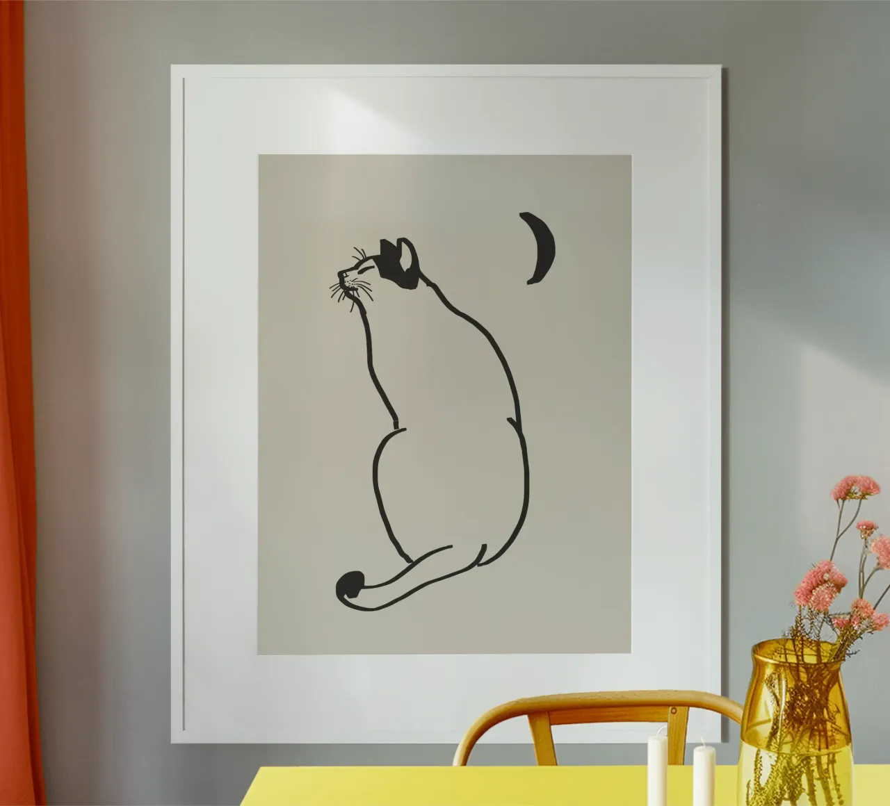 Disegno lineare di gatto 4 poster da Little Dean
