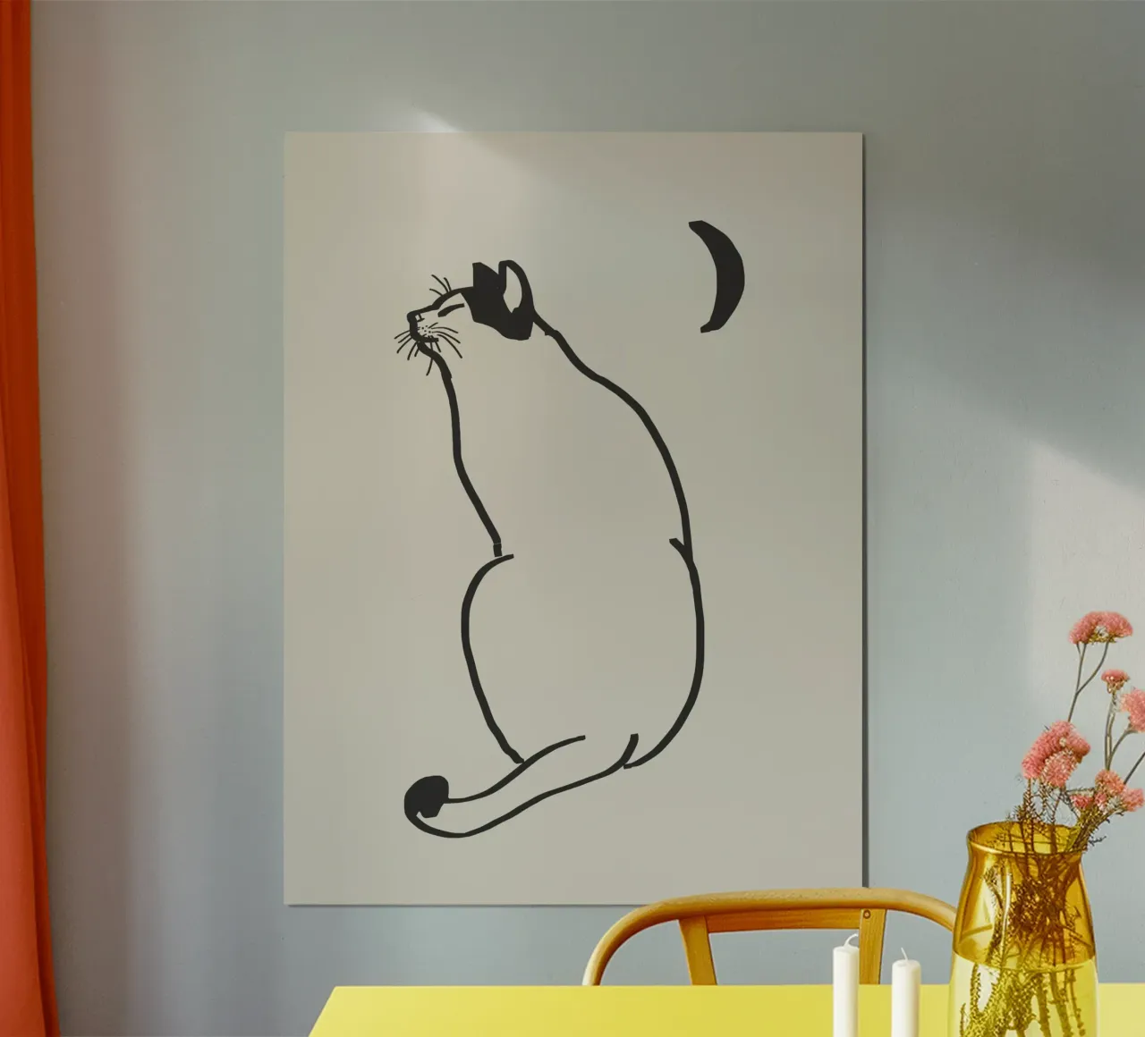 Disegno lineare di gatto 4 poster da Little Dean