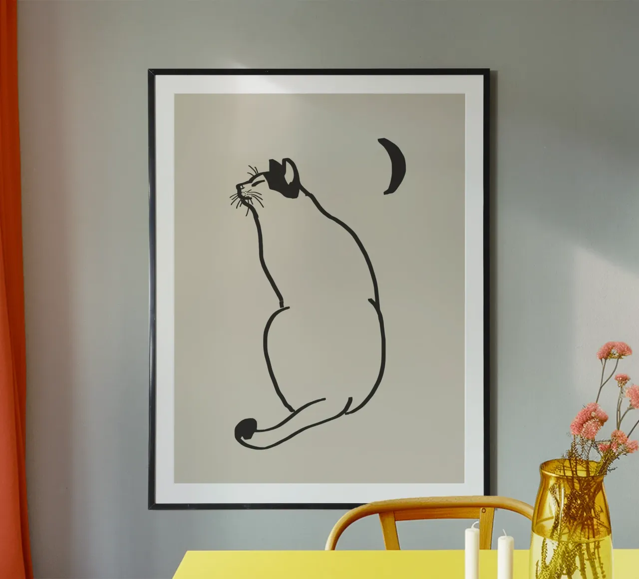 Disegno lineare di gatto 4 poster da Little Dean