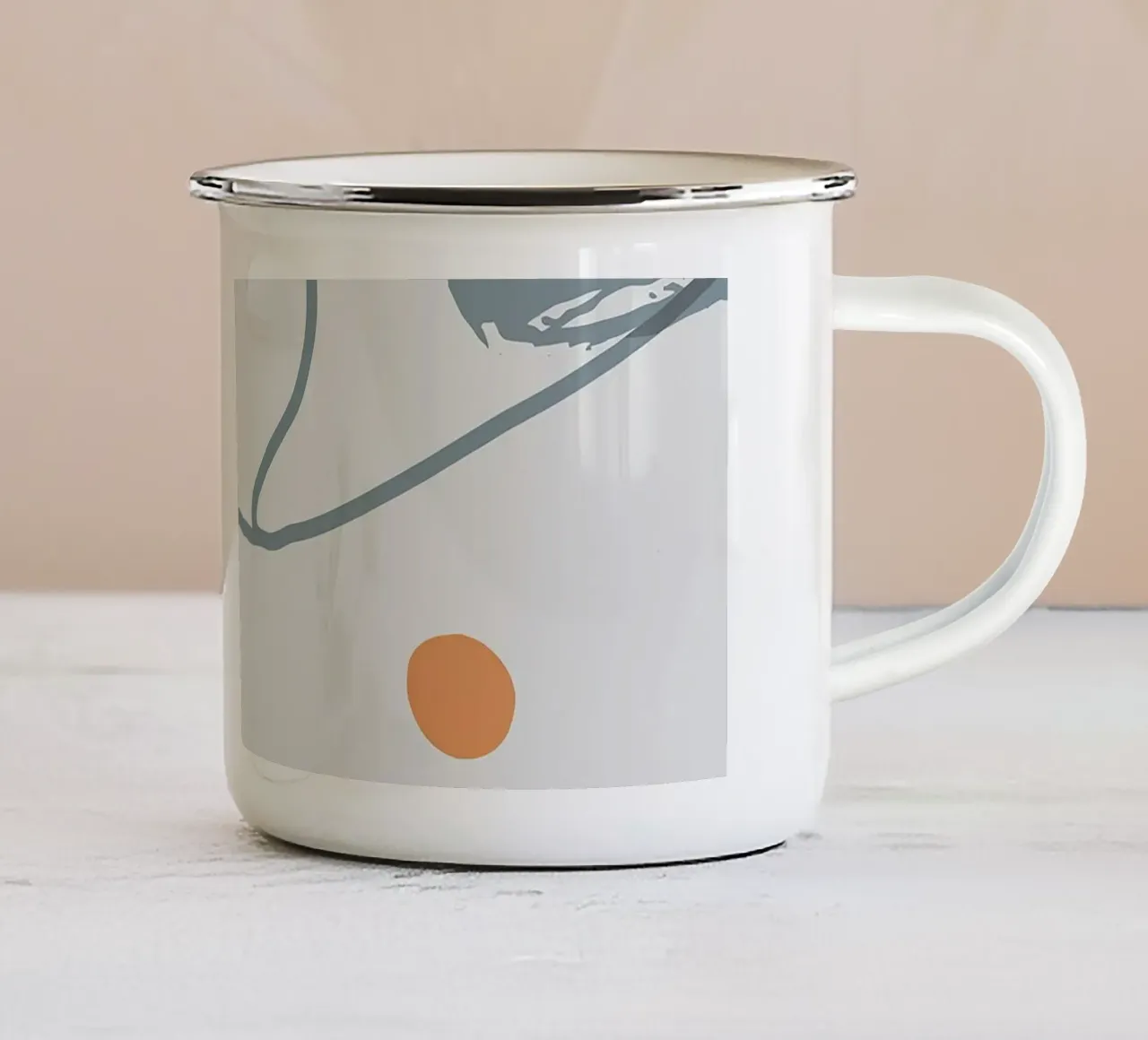 Grey Abstraction II enamel mug by Hey Vincent