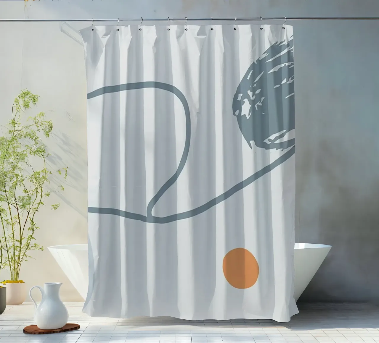 Grey Abstraction II Duschvorhang von Hey Vincent