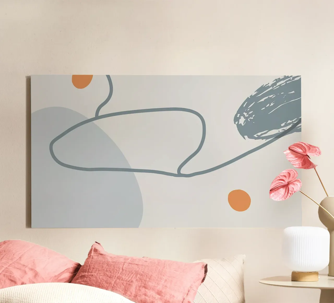 Grey Abstraction II canvas van Hey Vincent